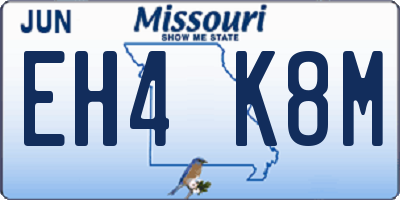 MO license plate EH4K8M