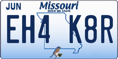 MO license plate EH4K8R