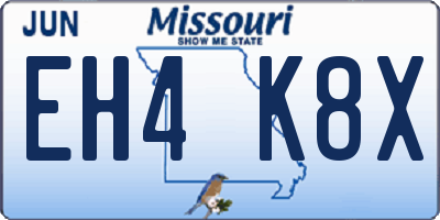 MO license plate EH4K8X