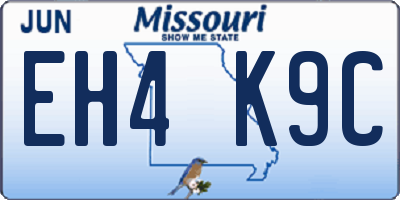 MO license plate EH4K9C