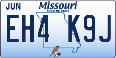 MO license plate EH4K9J