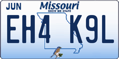 MO license plate EH4K9L
