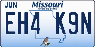MO license plate EH4K9N