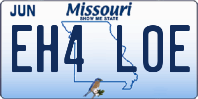 MO license plate EH4L0E