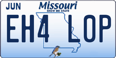 MO license plate EH4L0P