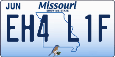 MO license plate EH4L1F