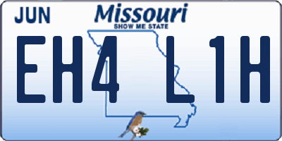 MO license plate EH4L1H