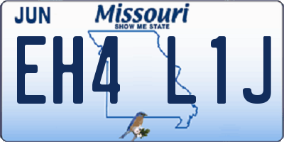 MO license plate EH4L1J