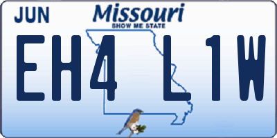 MO license plate EH4L1W
