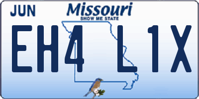 MO license plate EH4L1X