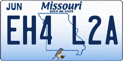 MO license plate EH4L2A