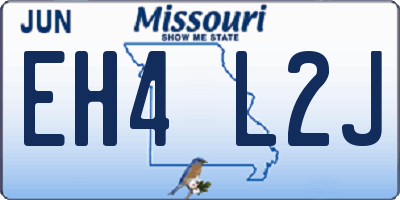 MO license plate EH4L2J