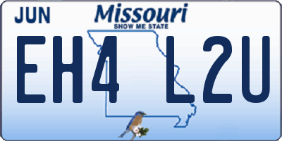 MO license plate EH4L2U