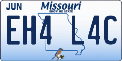 MO license plate EH4L4C