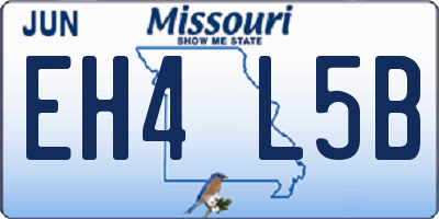 MO license plate EH4L5B