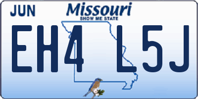 MO license plate EH4L5J