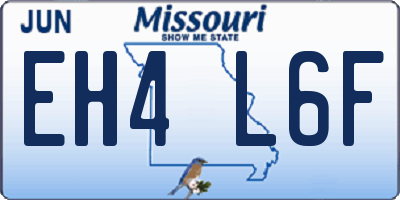 MO license plate EH4L6F