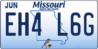 MO license plate EH4L6G