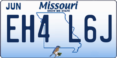 MO license plate EH4L6J
