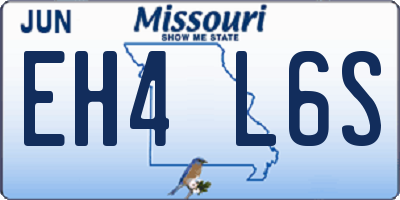 MO license plate EH4L6S