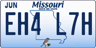 MO license plate EH4L7H