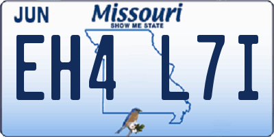 MO license plate EH4L7I