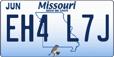 MO license plate EH4L7J