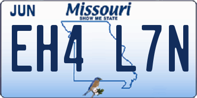 MO license plate EH4L7N