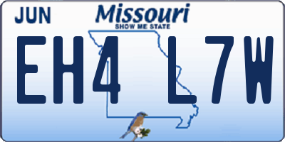 MO license plate EH4L7W
