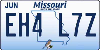 MO license plate EH4L7Z