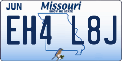 MO license plate EH4L8J