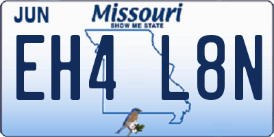 MO license plate EH4L8N