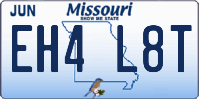 MO license plate EH4L8T