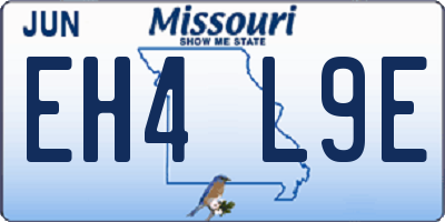 MO license plate EH4L9E