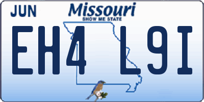MO license plate EH4L9I