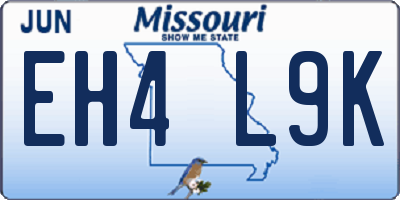 MO license plate EH4L9K
