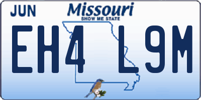 MO license plate EH4L9M