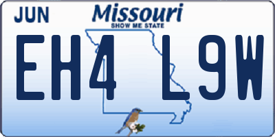 MO license plate EH4L9W