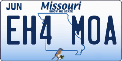 MO license plate EH4M0A