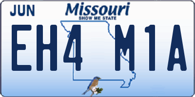 MO license plate EH4M1A