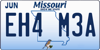 MO license plate EH4M3A