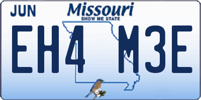 MO license plate EH4M3E