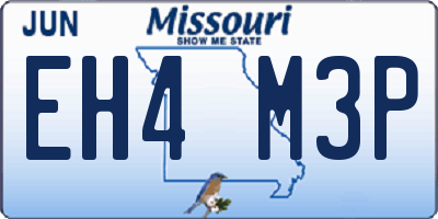 MO license plate EH4M3P