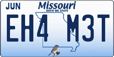 MO license plate EH4M3T