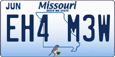 MO license plate EH4M3W