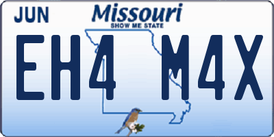 MO license plate EH4M4X