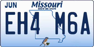 MO license plate EH4M6A