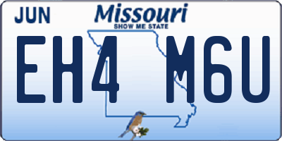 MO license plate EH4M6U