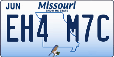 MO license plate EH4M7C