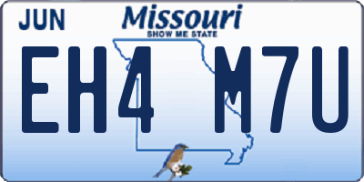 MO license plate EH4M7U
